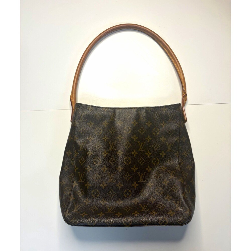 Louis Vuitton Monogram Looping GM Large Brown Shoulder Bag Zip, Gold HW